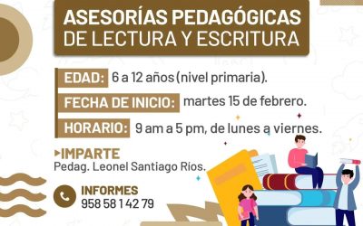 ASESORÍAS PEDAGÓGICAS DE LECTURA Y ESCRITURA